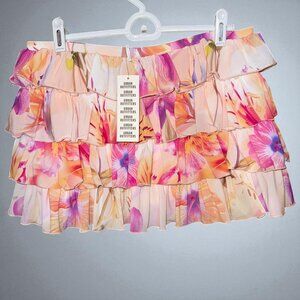 Urban Outfitters Ruffled Mini Skort - NWT Size M Tropical Print